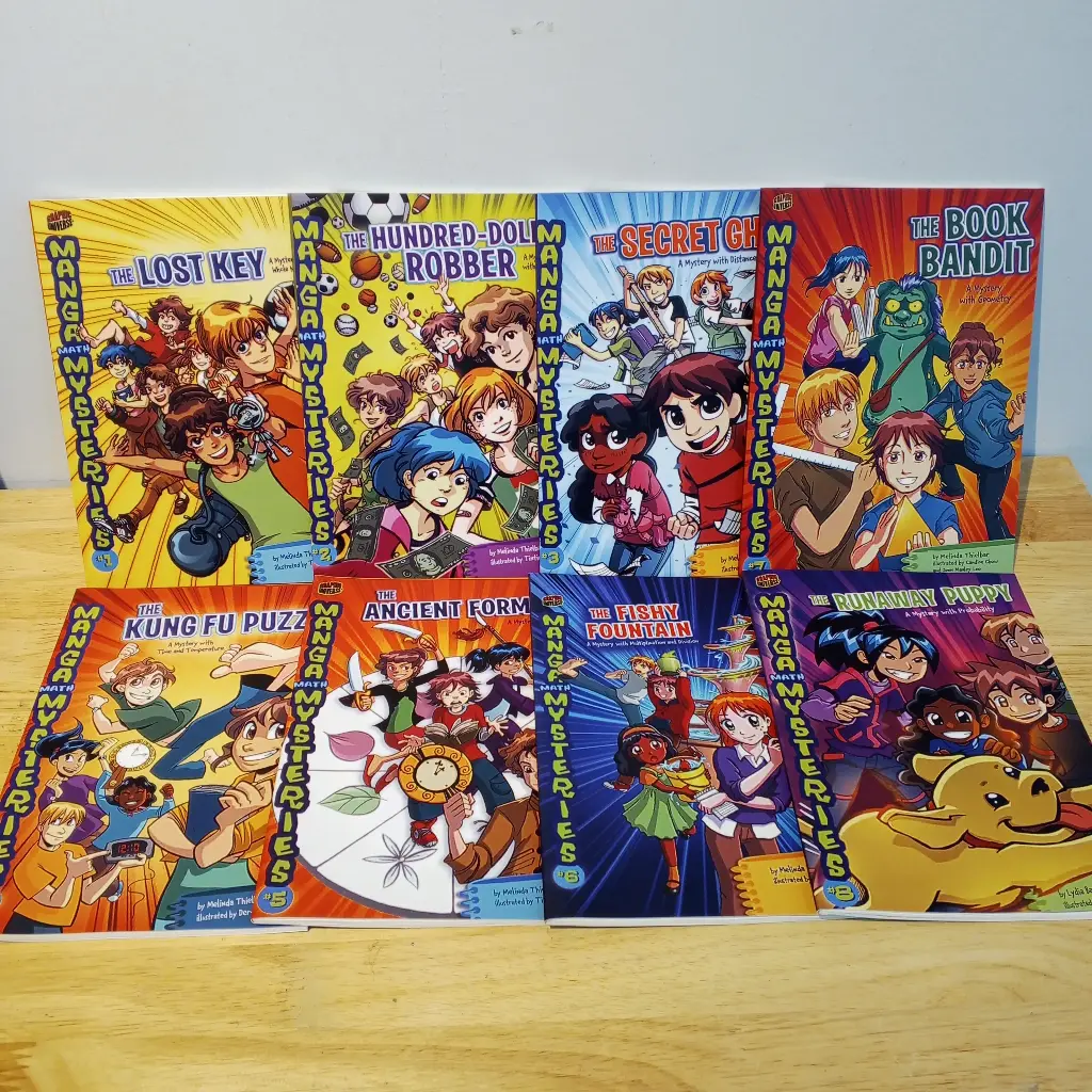 The Lost Key Manga Math Mysteries (8 Books Set)