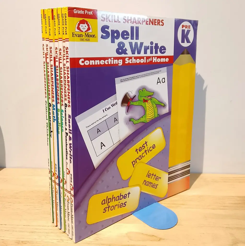 Evan-Moor Skill Sharpeners Pre-K (Connecting School and Home) (8 Books Set)